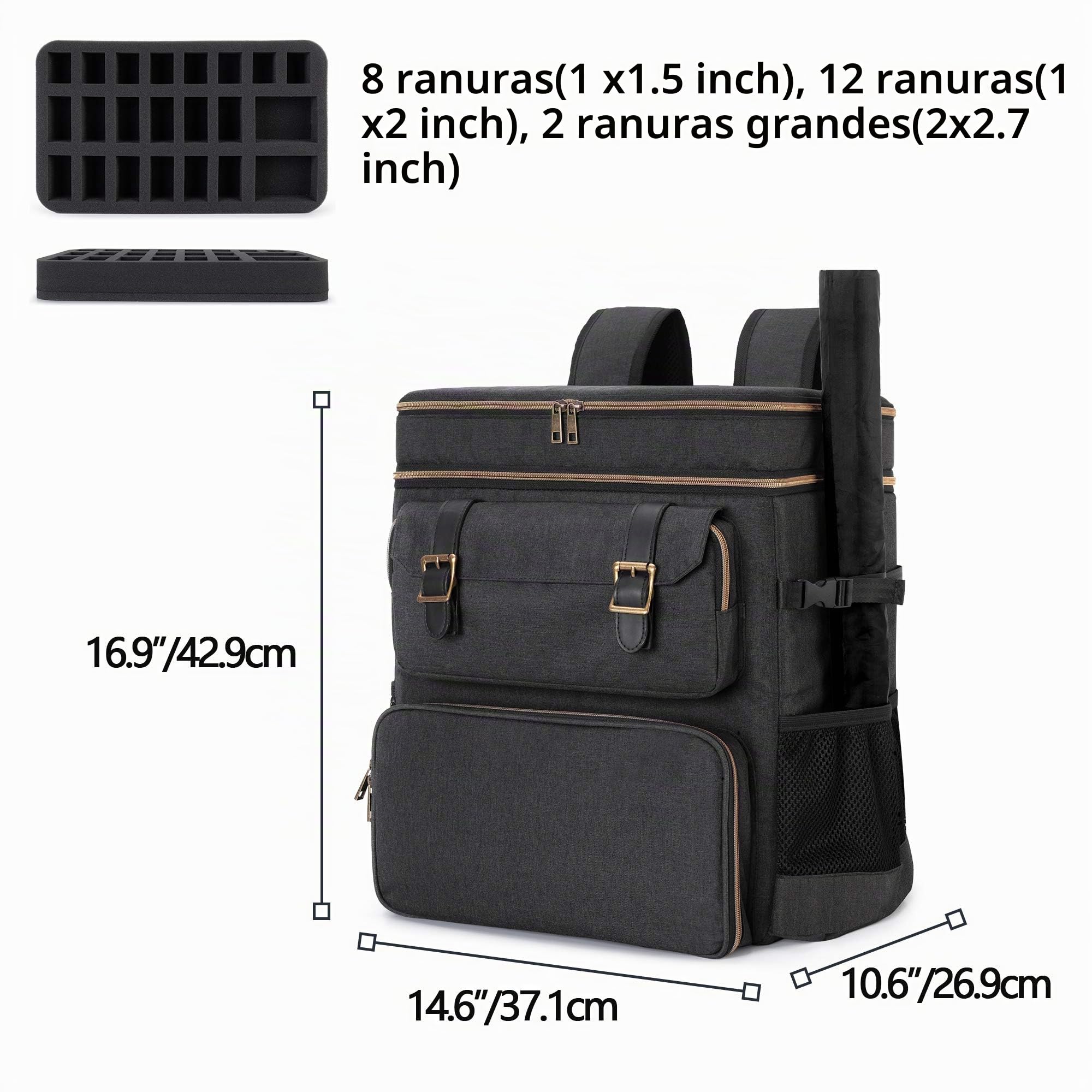 Trunab - Mochila DND RPG Adventurer's Travel, bolsa para batalla mate con capa de espuma en miniatura, compatible con Dungeons and Dragons, adecuado para libros de reglas, etc