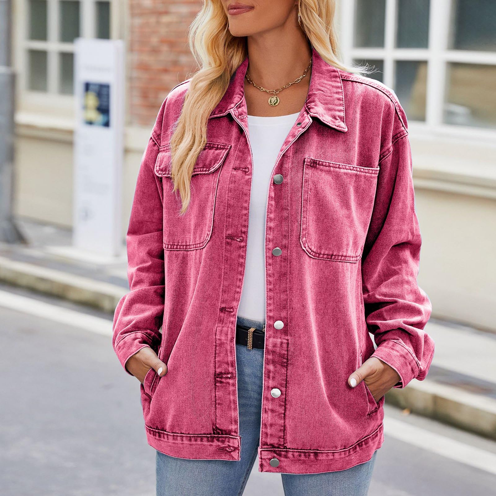 Chaqueta Vaquera Mujer Talla Grande, Cazadora De Denim Bordada Chaqueta Ligera Vaquera Manga Larga Básica Chaqueta Mezclilla Cazadora Mujer Entretiempo Chaqueta De Mujer Chaqueta De Estudiante Y2k