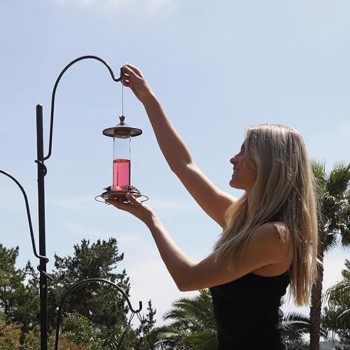 Vista 19 de Yard Butler Centro de pájaros de árbol de patio, soporte duradero para comedero de pájaros y soporte para plantas colgantes con 3 ganchos y anillo