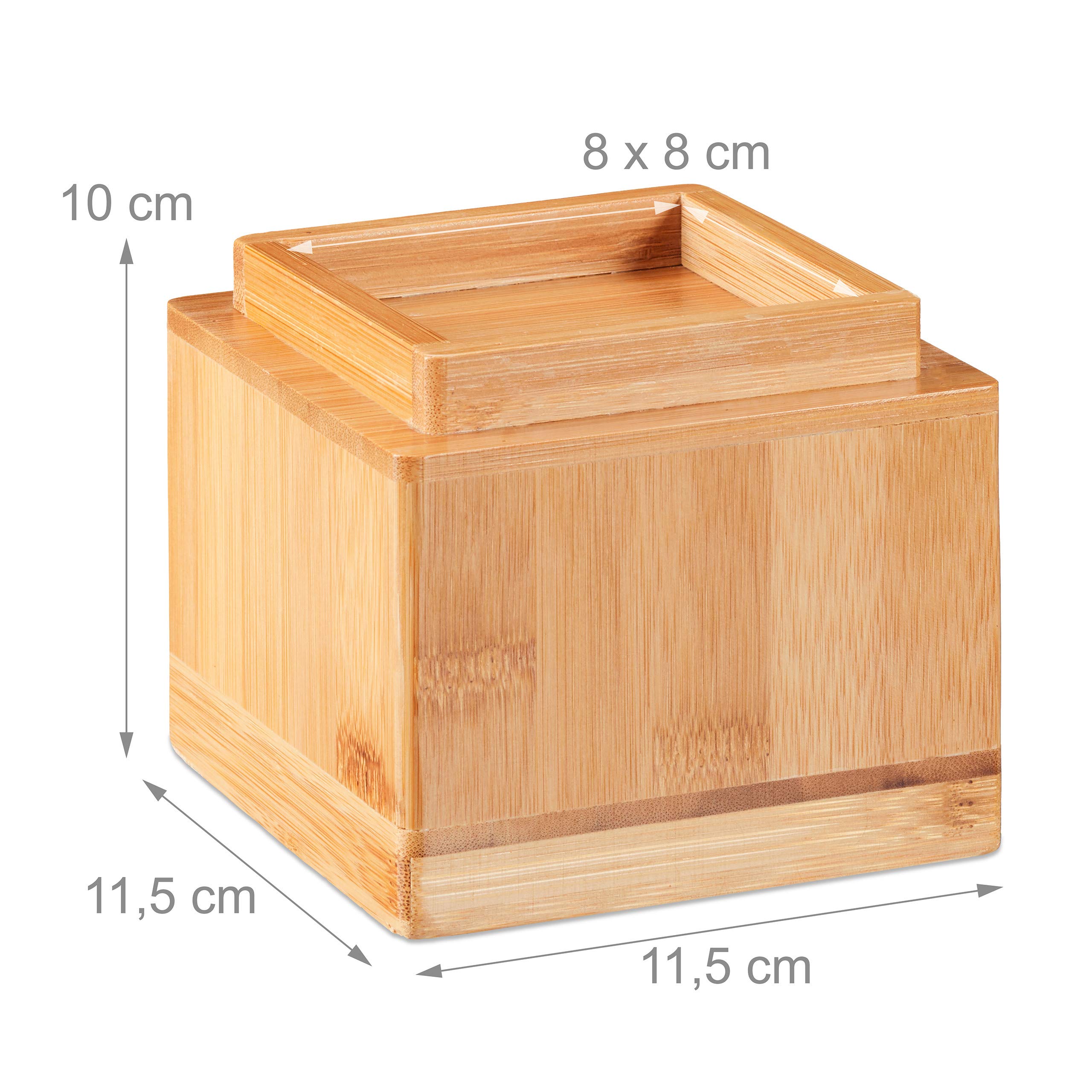 Relaxdays Set 4 Rialzi per Mobili, Aumento Altezza 8,5 cm per Tavoli Sedie, Legno Naturale