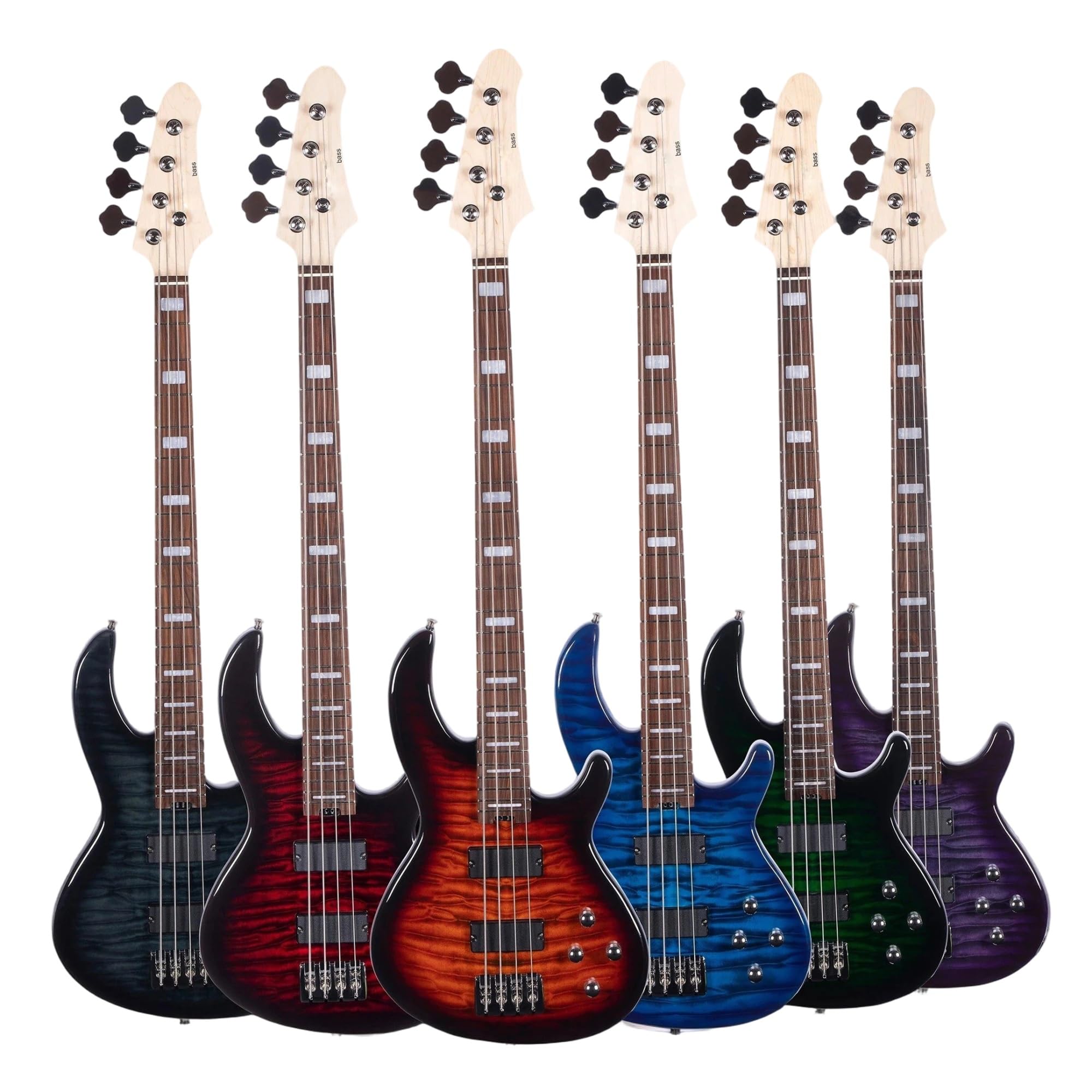 Gitara Elektryczna Miłośnik Muzyki Elektryczna Gitara Basowa Chromowane Gałki Palisandrowa Podstrunnica Ćwicz Grę(Dark Red)