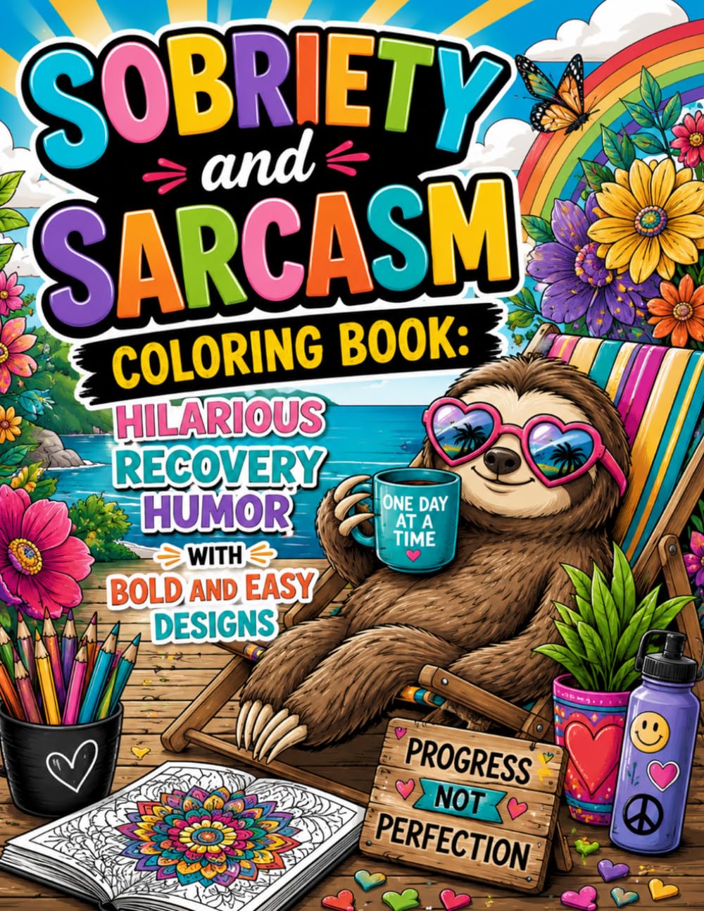 Sobriety and Sarcasm Coloring Book: Hilarious Recovery Humor with Bold and Easy Designs: A Fun and Relaxing Coloring Adventure Featuring Witty ... Stress Relieving Creative Pages for Adults