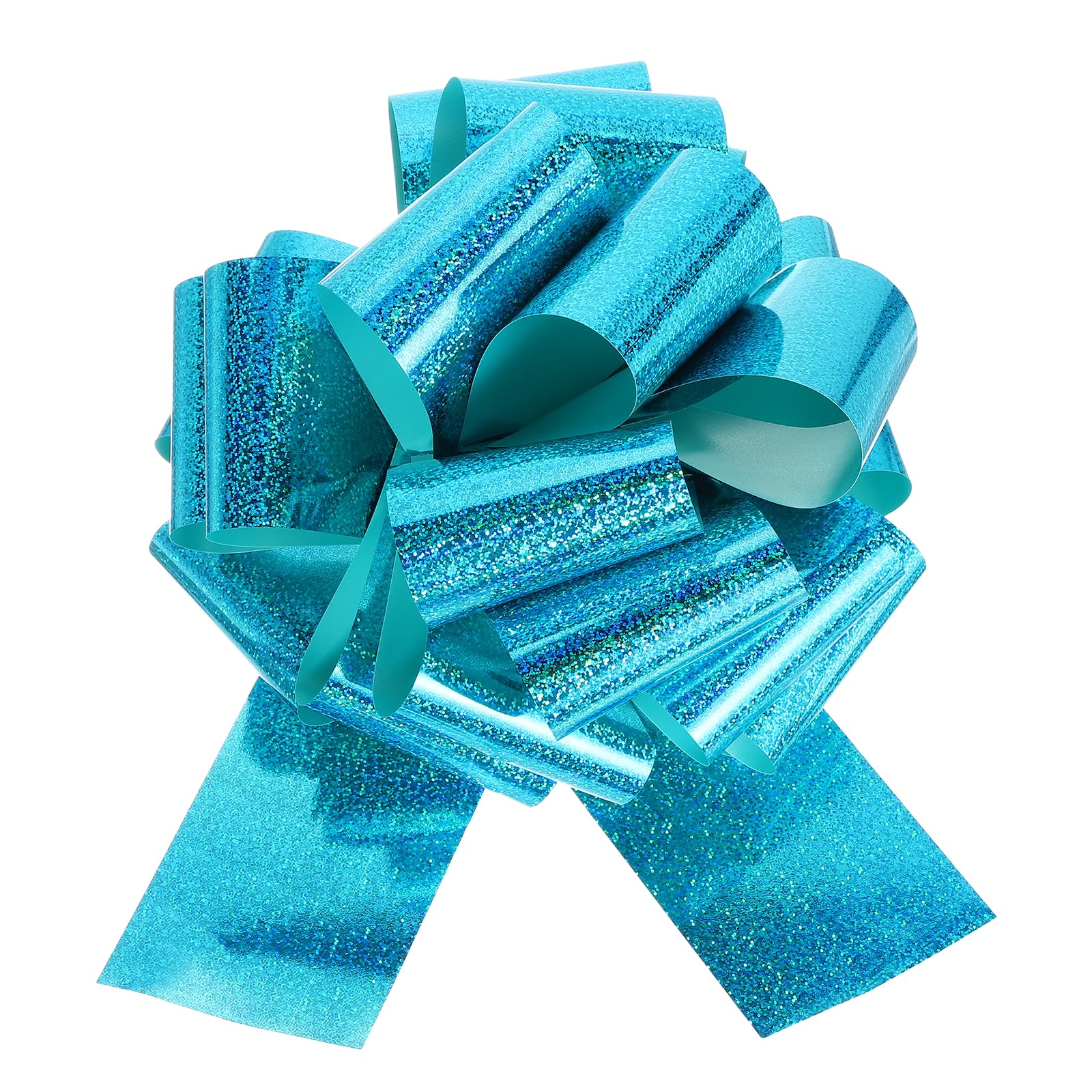 sourcing map 10 Inch Giant Large Pull Bow 1 Pcs Big Glitter Metallic Car Bows Ribbon for Wedding Presents Gift Wrapping Christmas, Green Blue