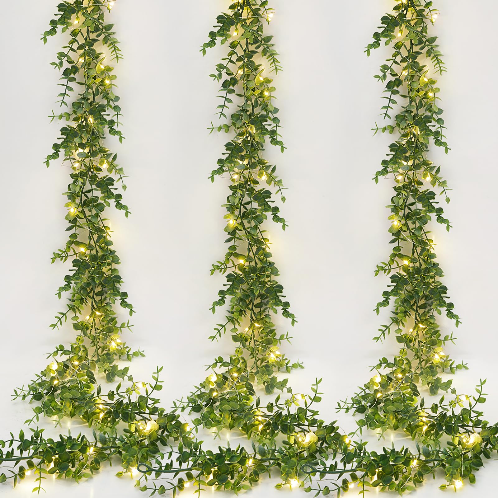 Künstliche Eukalyptus-Girlande, 9,2 m, grüne Rebe für Hochzeitshintergrund, Party-Dekoration, hängende Blumendekorationen, Tischdekoration