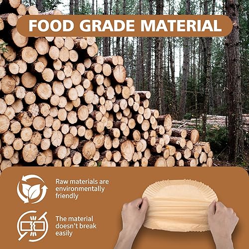 Miniatura 5 de Forro de papel desechable para freidora de aire, 100 forros para freidora de aire, forros de papel pergamino antiadherentes, cuadrados, papel de