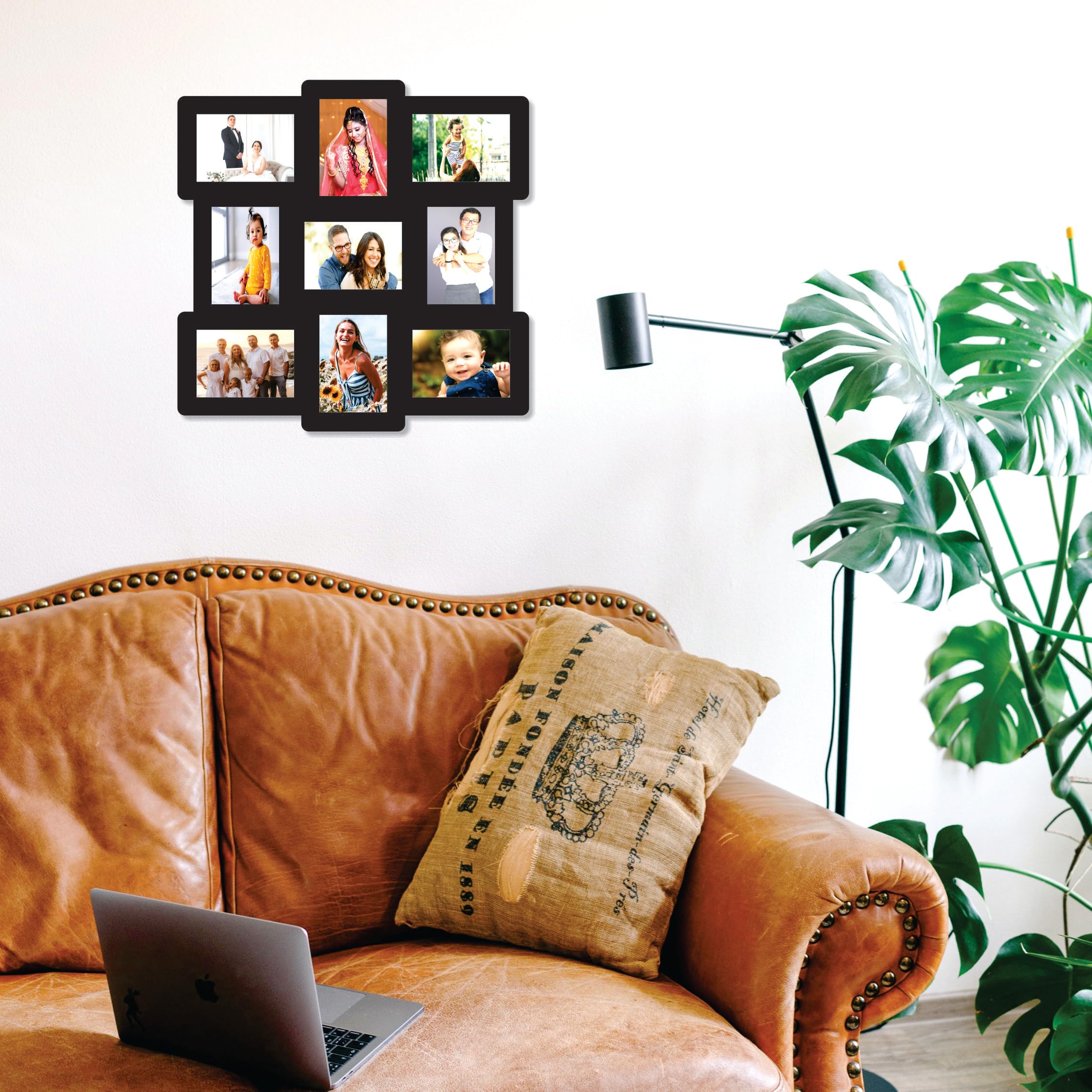 Creative Arts n Frames Big Size One Piece Joint less Wooden Multi Picture Collage Photo Frame Home Decor Items Wall Decoration for living room Gift (Photo Frame 9 Picture all 5X7 Photo Size 23.5X23.5) - Image 4 thumbnail
