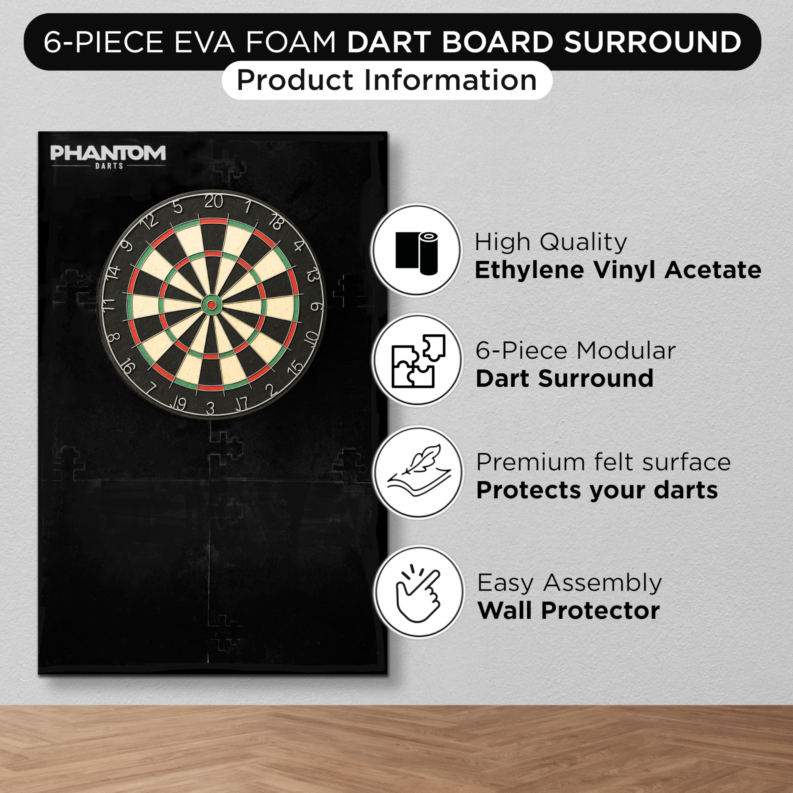 Protetor De Parede Dartboard Surround Eva Splicing Dartboard | Parcelamento sem juros