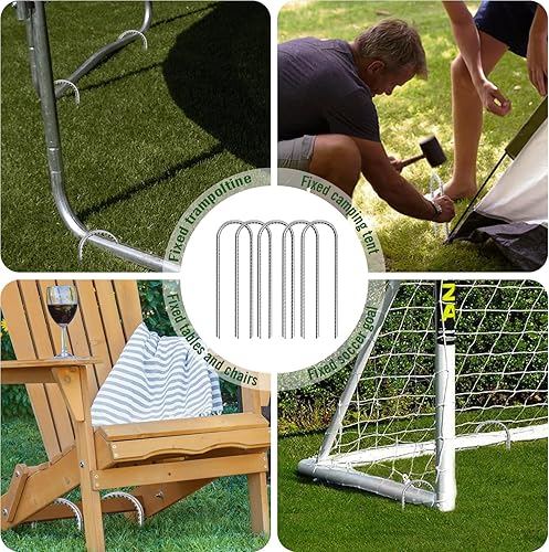 Miniatura 7 de Estacas de refuerzo en forma de U de 12 pulgadas y 16 pulgadas, estacas de tierra en forma de U, estacas de refuerzo galvanizadas, estaca de suelo