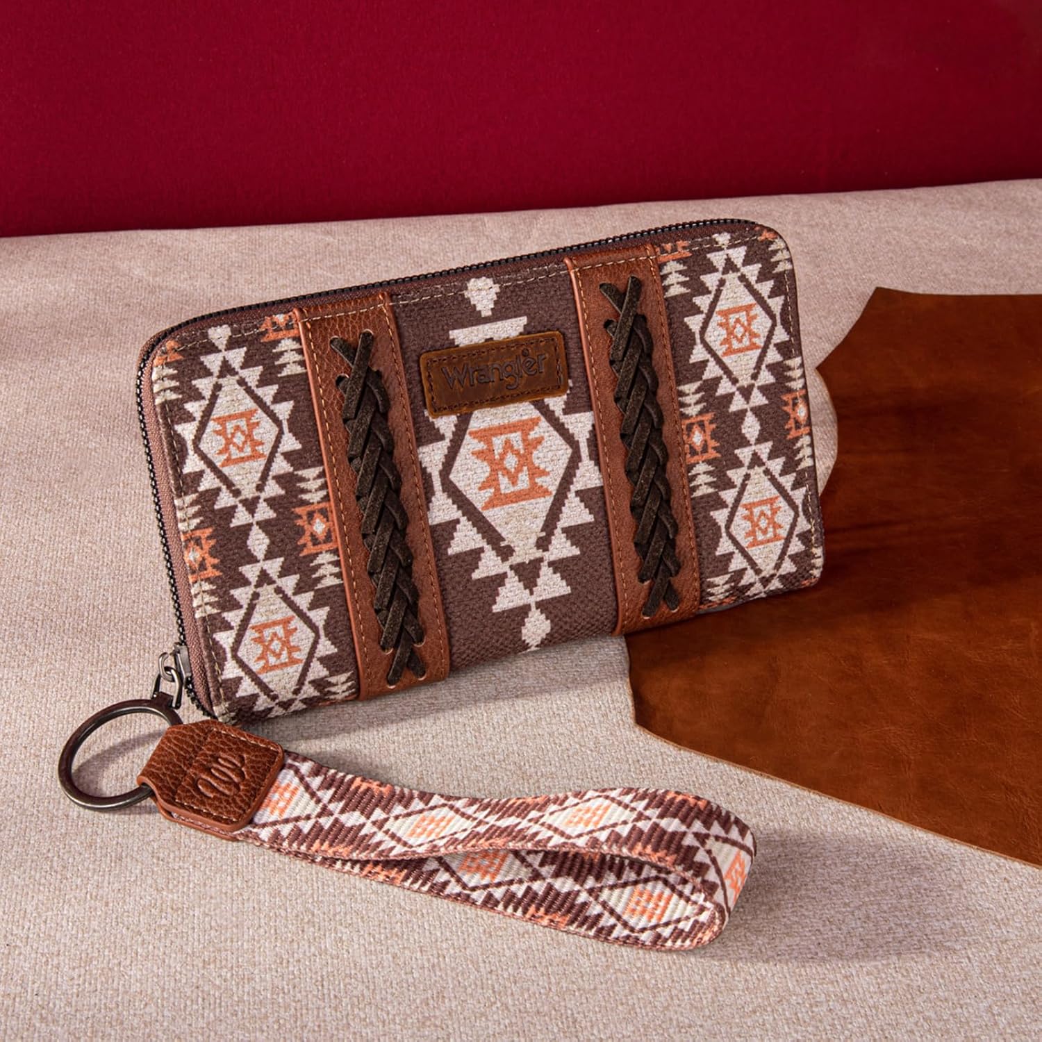 Wrangler Wallet Purse for Women Western Aztec Clutch Wristlet Wallet with Credit Card Holder - Image 2