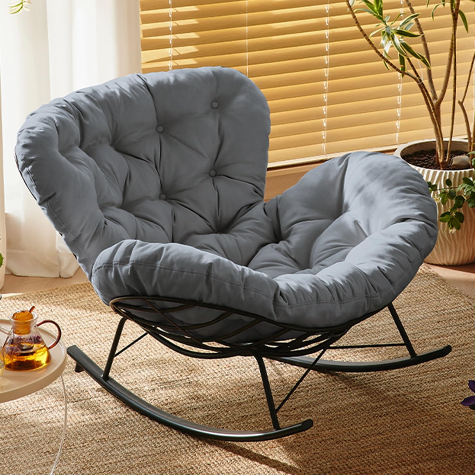 Oversized Egg Rocking Chair With Cushion Oversized Papasan Rocking ...