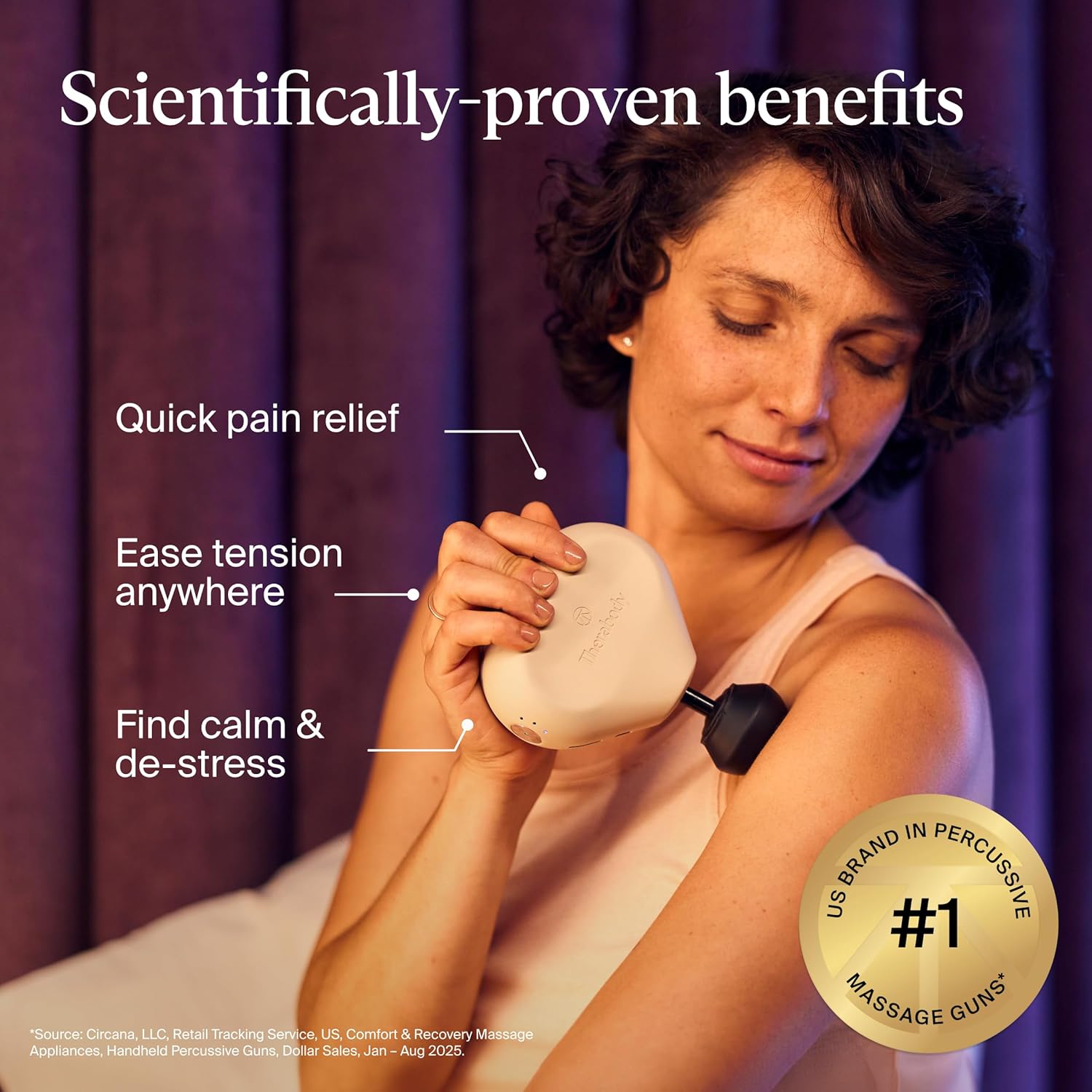 TheraGun Mini (3rd Generation) by Therabody – Ultra-Portable Massage Gun and Travel Essential for Fast, Effective Pain and Tension Relief Anywhere (Oat) - Image 2
