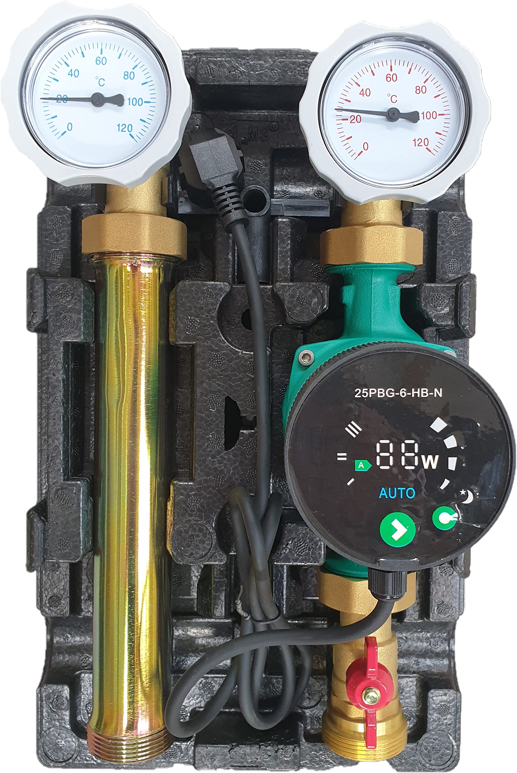 Pumpengruppe ungemischt und Hocheffizienzpumpe 25/6