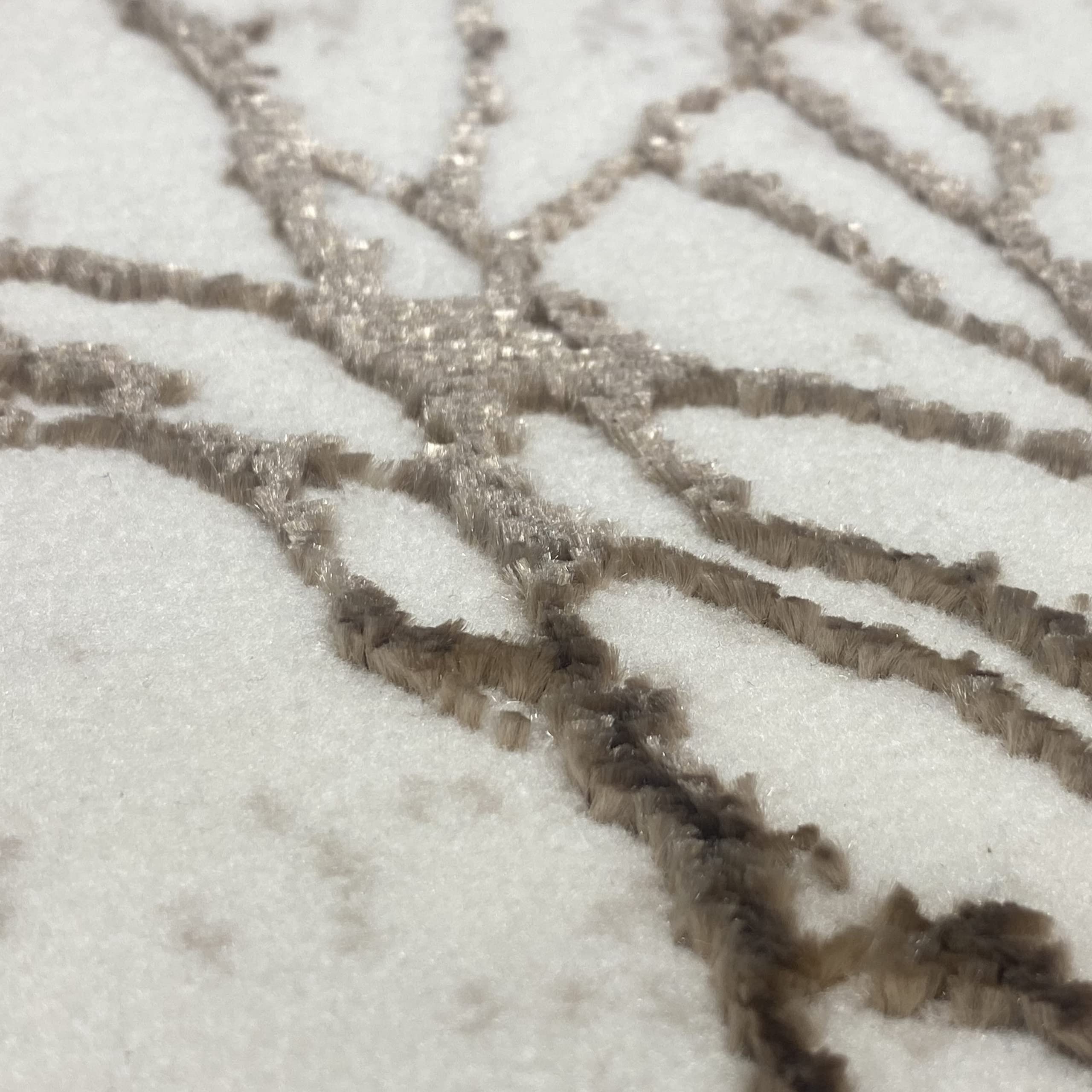 CARPETIA Tappeto moderno dal Design di Rami astratto | easy care | crema marrone, 140 x 200 cm