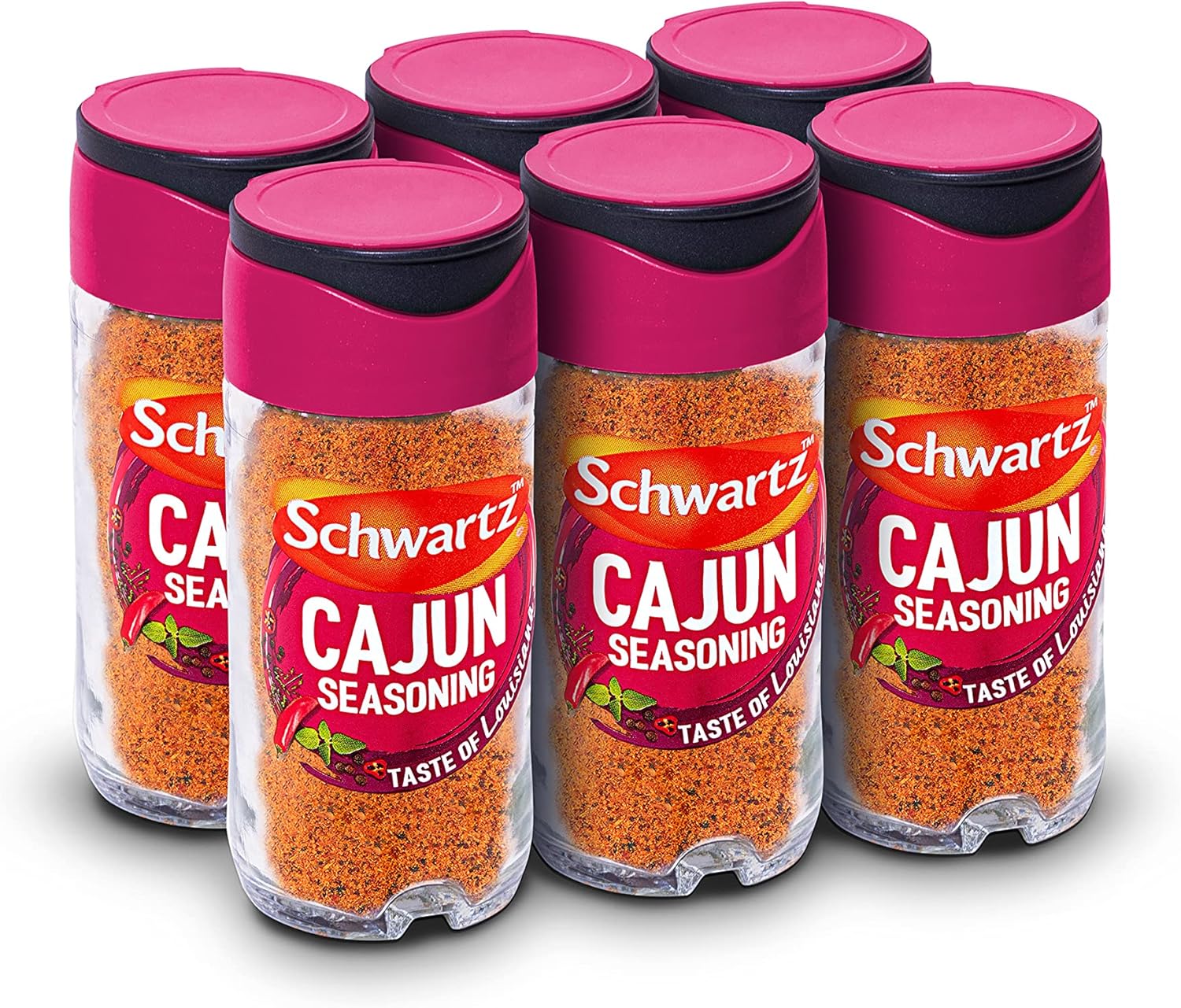 Schwartz Cajun Seasoning 44 G Jar Pack of 6 Spicy Heat for
