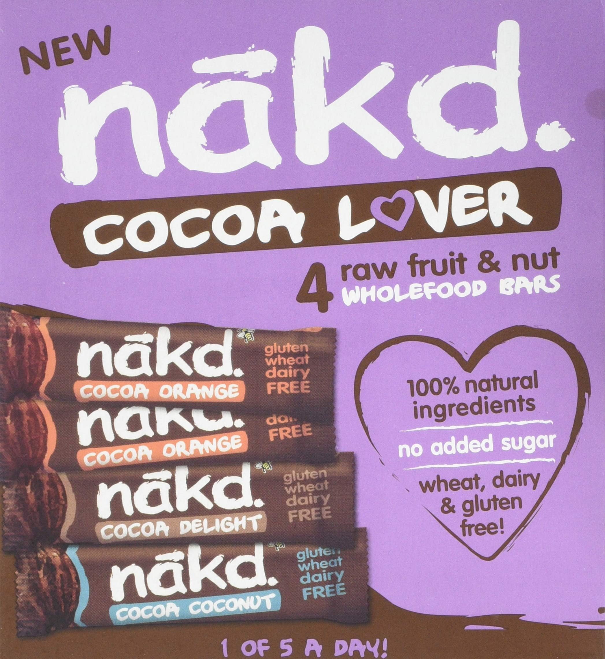 Nakd Cocoa Lovers Mix inc Cocoa Orange, Cocoa Coconut & Cocoa Delight - 48 Bars
