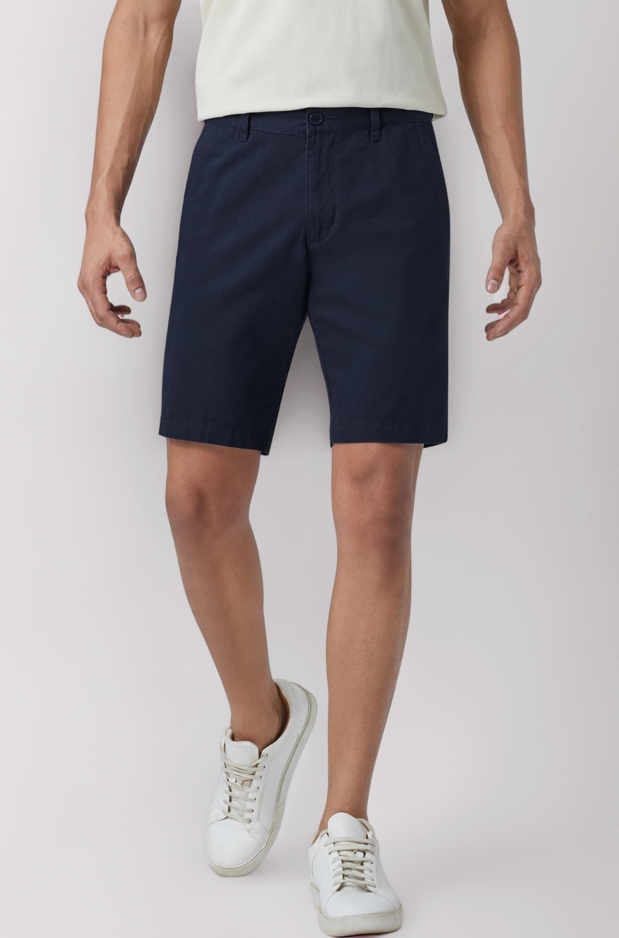 XYXX Men's Element Chino Shorts | Solid Straight Fit | 100% Cotton with Dual Pockets & Plus Sizes