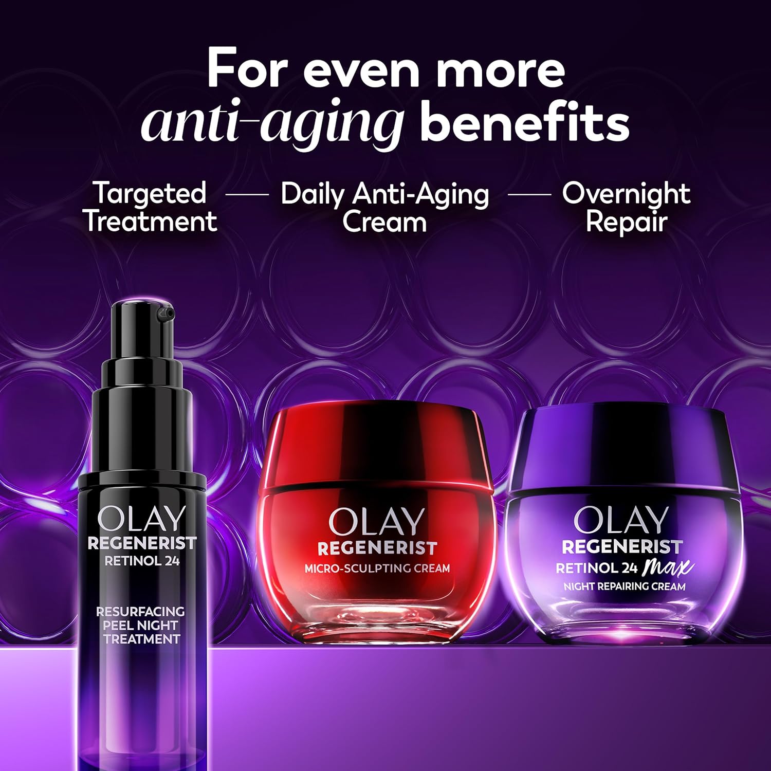Olay Retinol Night Cream for Women, MAX, Anti-Aging Face Mousturizer, Fragrance-Free, Non Greasy - Anti-Wrinkle, Smooth Fine Lines, Hydrating Skin Care - Triple Collagen Cream, Niacinamide, 1.7oz - Image 10