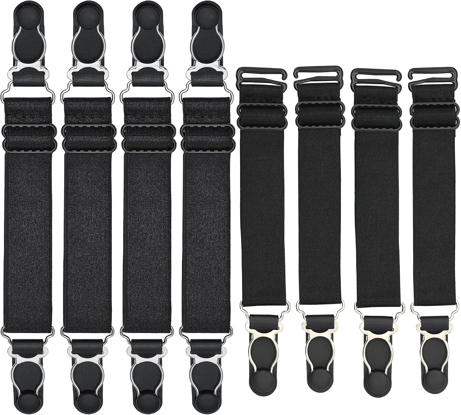 Adjustable Thigh High Stocking Garter Belt Shirt Stays Suspender Holder Straps with Non-Slip Clips for Socks Boots