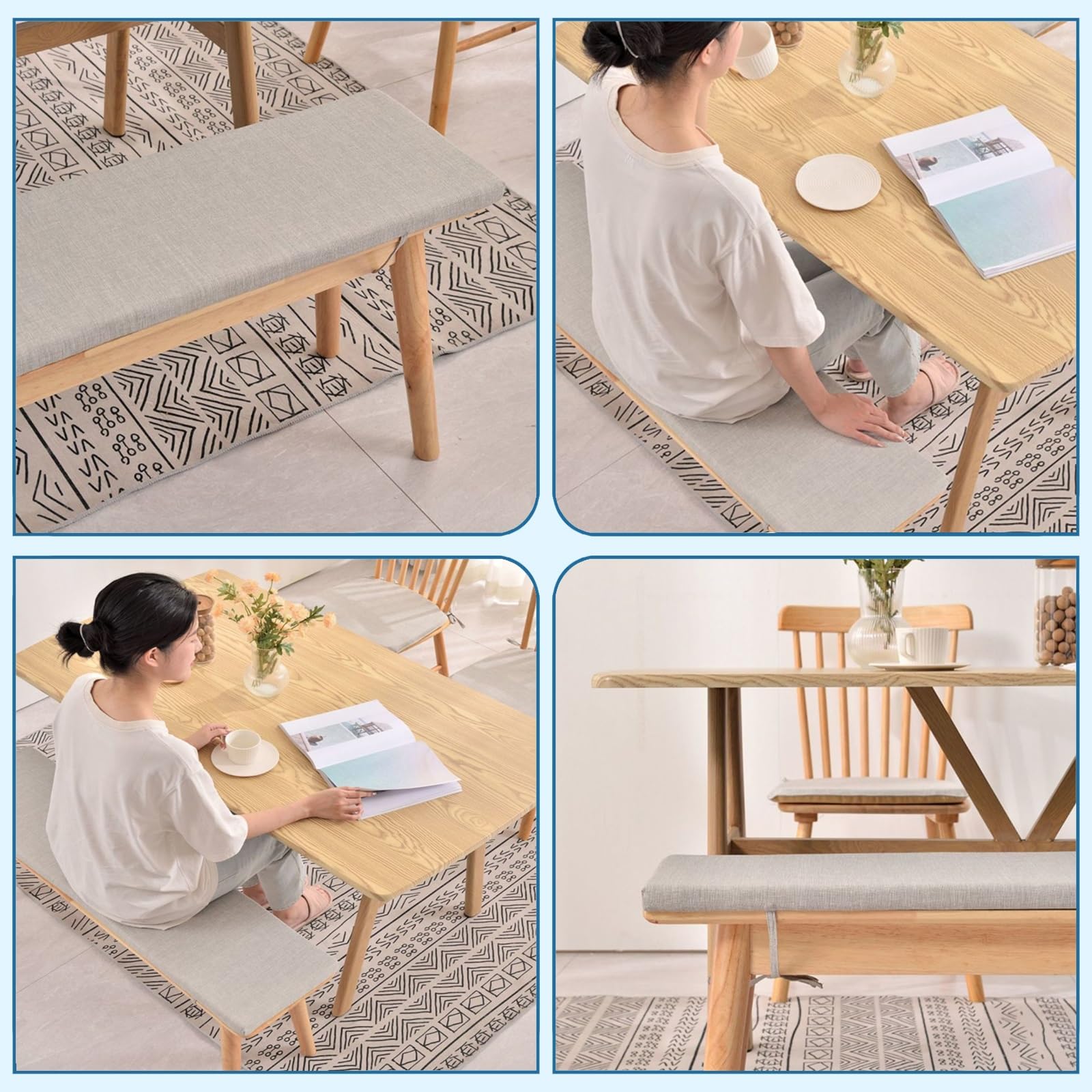 Panca da esterno con cuscino lavabile antiscivolo per panca da giardino 70 x 45 x 3 cm, disponibile in colore caffè, perfetta per panche da 120-200 cm
