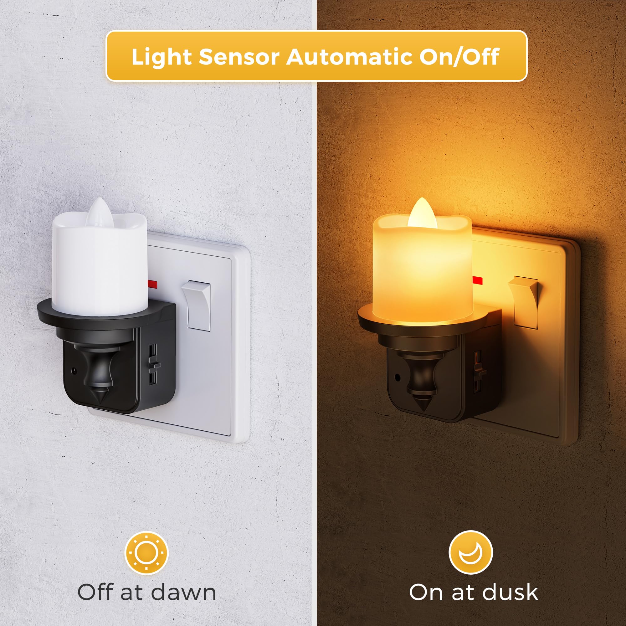 LOHAS-LED Night Light, Vintage Plug in Night Light, Dusk to Dawn Sensor, 0-100LM, Amber Nightlight - Image 3