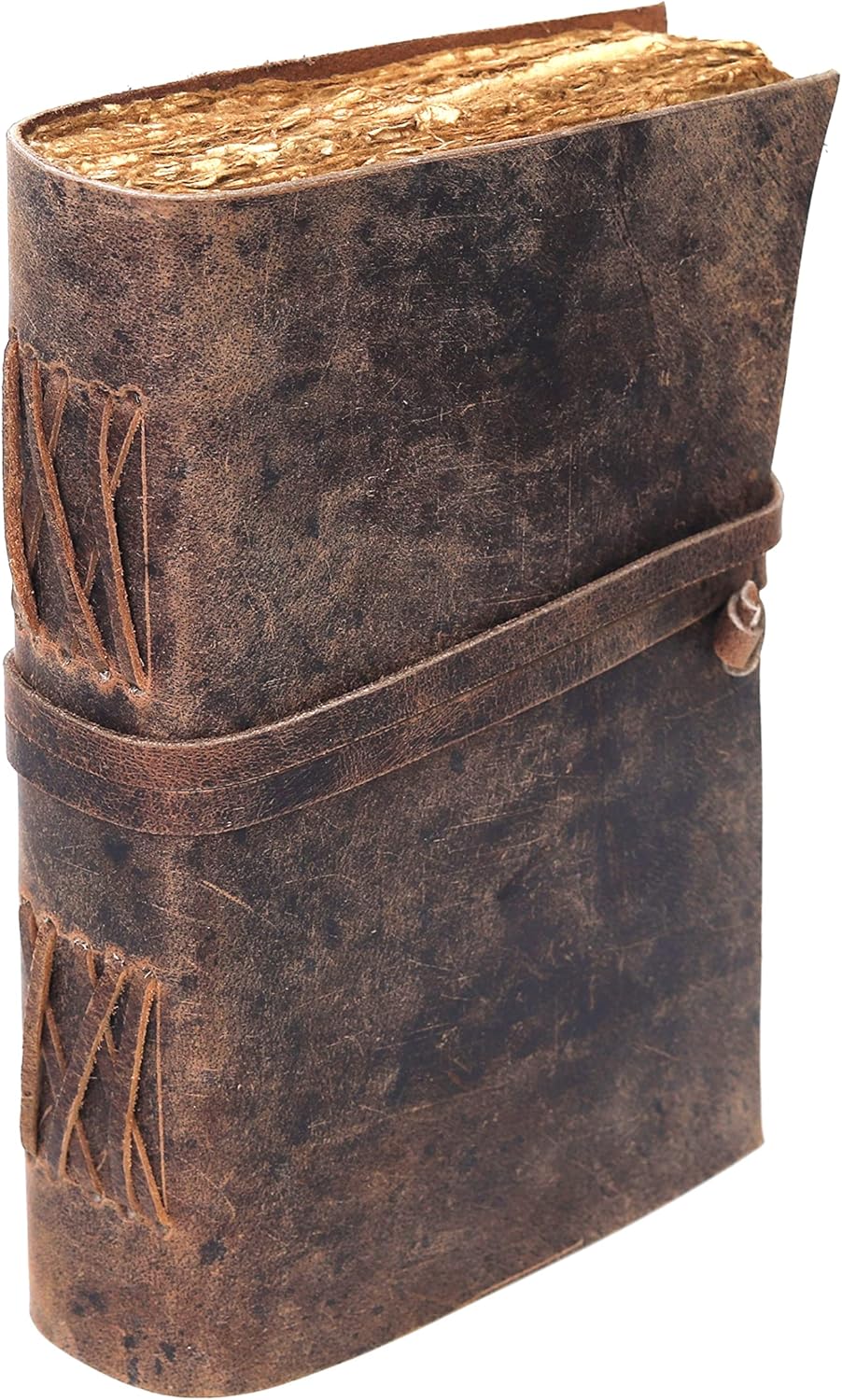 Handmade Vintage Leather Journal for Men & Women – 13 x 10 Inch Refillable Travel Diary, Antique Deckle Edge Paper, Rustic Writing Notebook for Sketching, Poetry, or Gift (13 x 10 Inch) - Image 2