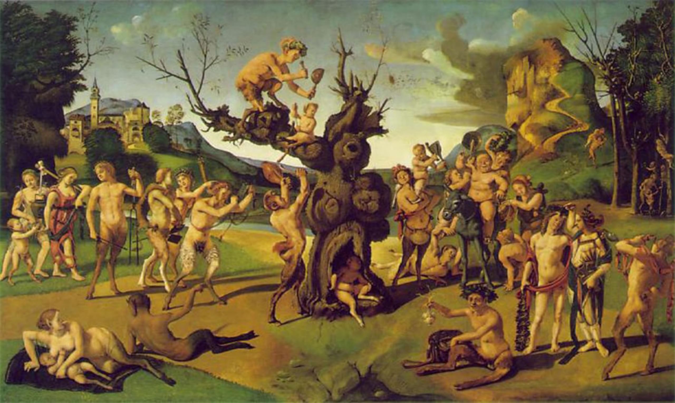 POSTERIIk Famous Modern Artwork Art Mural The Discovery of Honey Piero di Cosimo Oil Paintings Pictures for Home Decor 60x90cm