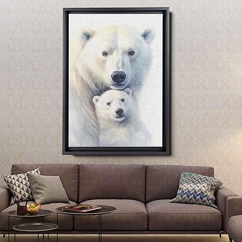 Miniatura 4 de Fox Mother Cub Print, In The Style Of Stencil-Based, Ivory, Kids Wall Art, Kids Wall Art Display, Mom And Baby Animal Art Print