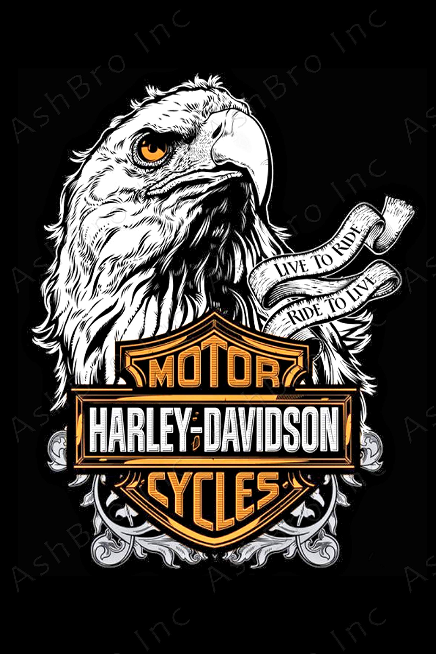 Buy AshBro Born to Live White Eagle Harley Davidson Garage Decor