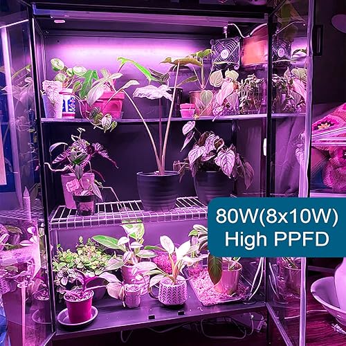 Miniatura 3 de Barrina Luces de cultivo T5 de 5000 K color blanco 2 pies paquete de 8 unidades y rosa de 2 pies paquete de 8 luces LED de crecimiento para plantas