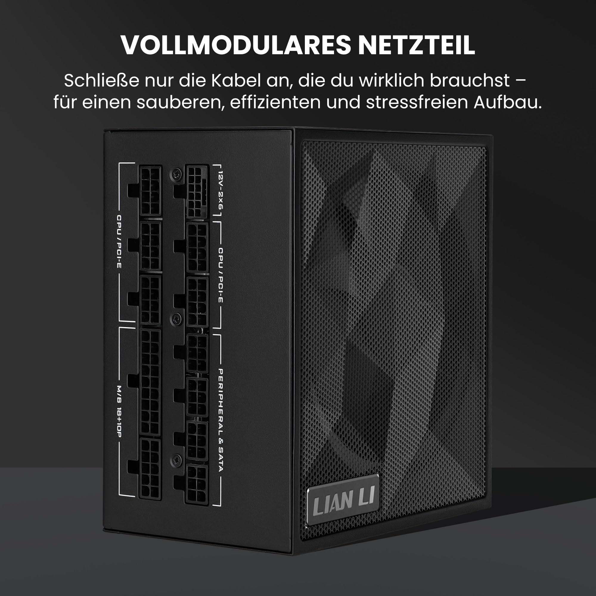 Lian Li SX Series 80 PLUS Platinum Netzteil, vollmodular, PCIe 5.1, ATX 3.1 - 1.200 Watt, schwarz