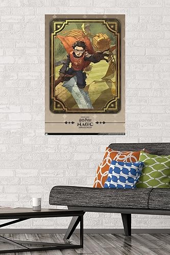 Miniatura 2 de Trends International Harry Potter Magic Awakened - Póster de pared de Harry Quidditch, 34 pulgadas de largo x 22.4 W, versión premium sin marco