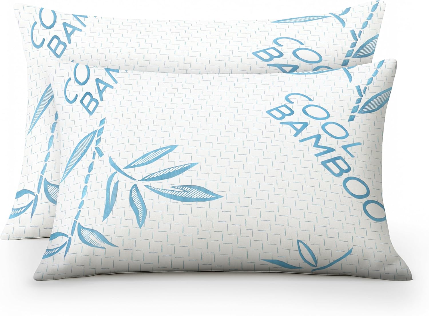 OMEO 2 Pack Bamboo Pillow King Size for Sleeping, Hypoallergenic Cooling Shredded Memory Foam Bed Pillows for Side, Back and Stomach Sleepers, Adjustable Loft and Washable Cover 20" x 36"