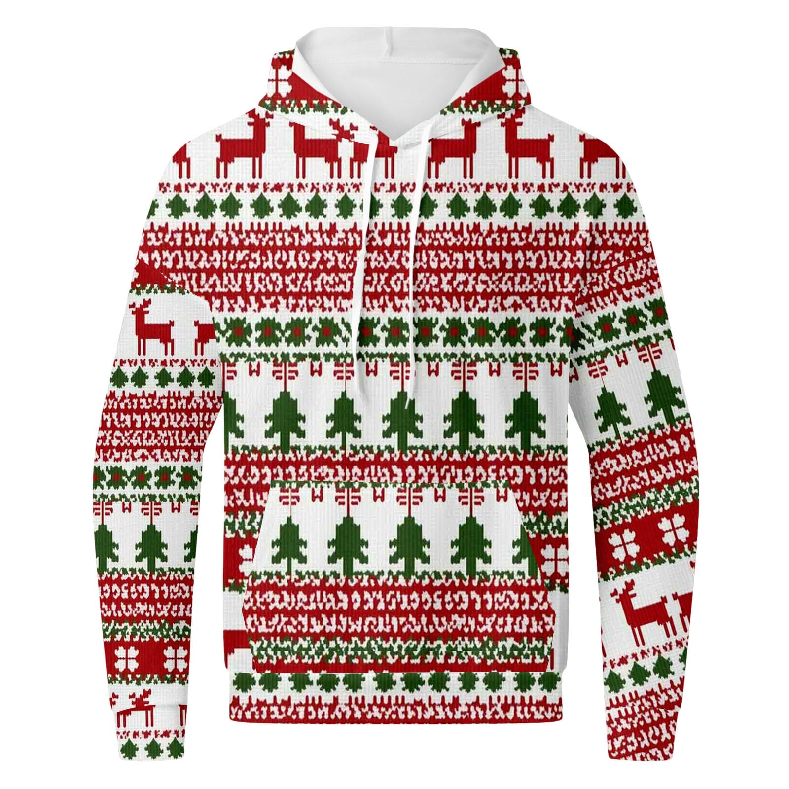 Conjunto de sudadera con capucha y pantalones para hombre, estilo casual, estampado de Navidad, 2026 (3)