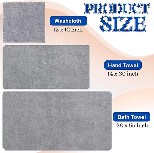 Miniatura 2 de Moukeren Juego de 18 toallas de baño de microfibra, juego de toallas de baño de microfibra, terciopelo coral, altamente absorbente, toalla de baño