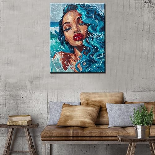 Miniatura 64 de Pintura por números, pintura acrílica afroamericana por números, kit de pintura por números para niños y adultos, principiantes, moda negra, pintura