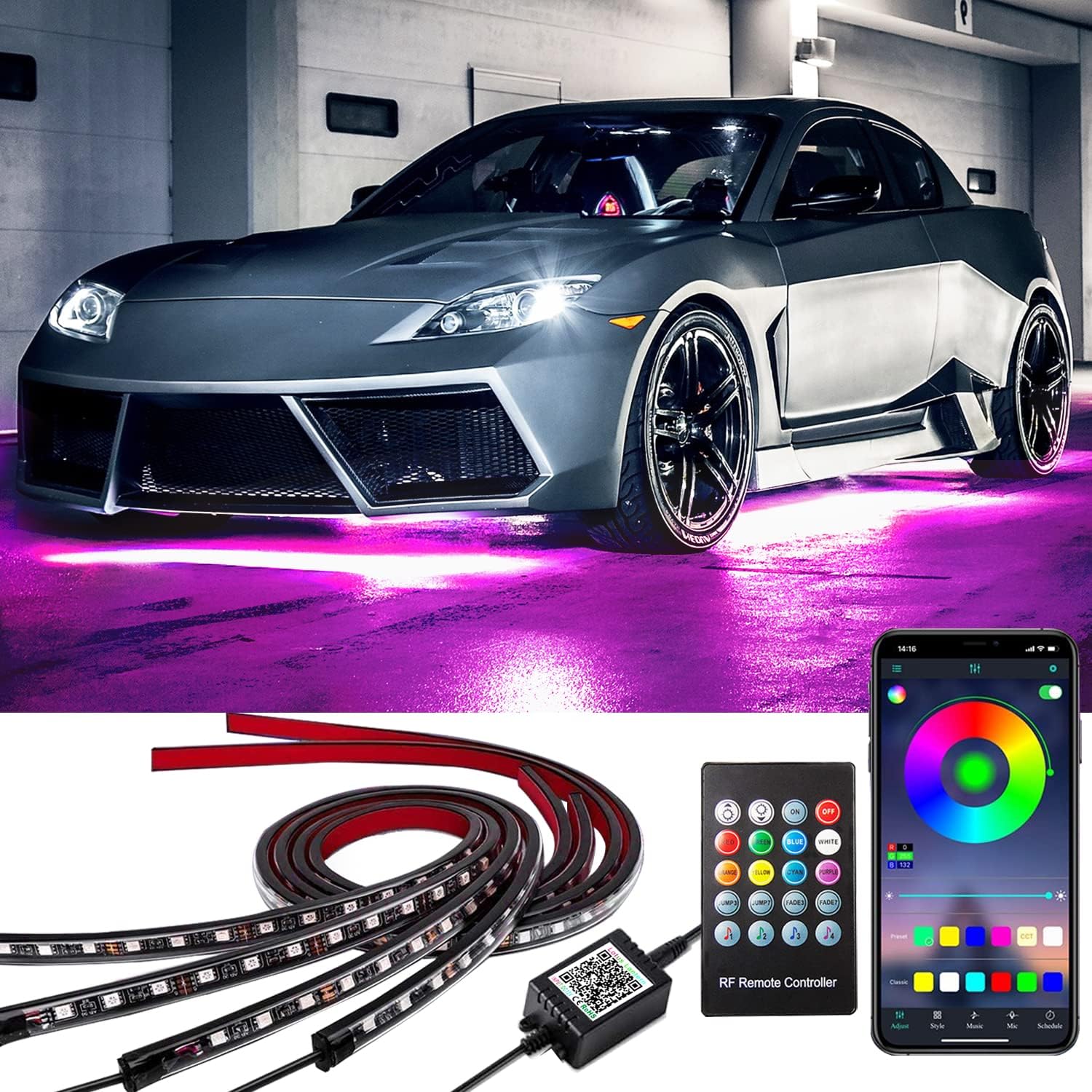 Buy Car Underglow Lights, Yielinth Exterior Car LED Strip Lights with