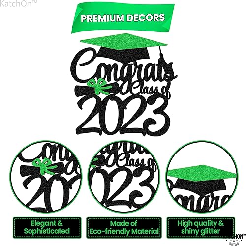 Miniatura 5 de KatchOn, Decoración para pastel de graduación con purpurina  grande, 6 pulgadas  Decoración de pastel de felicitaciones clase de 2023, decoraciones