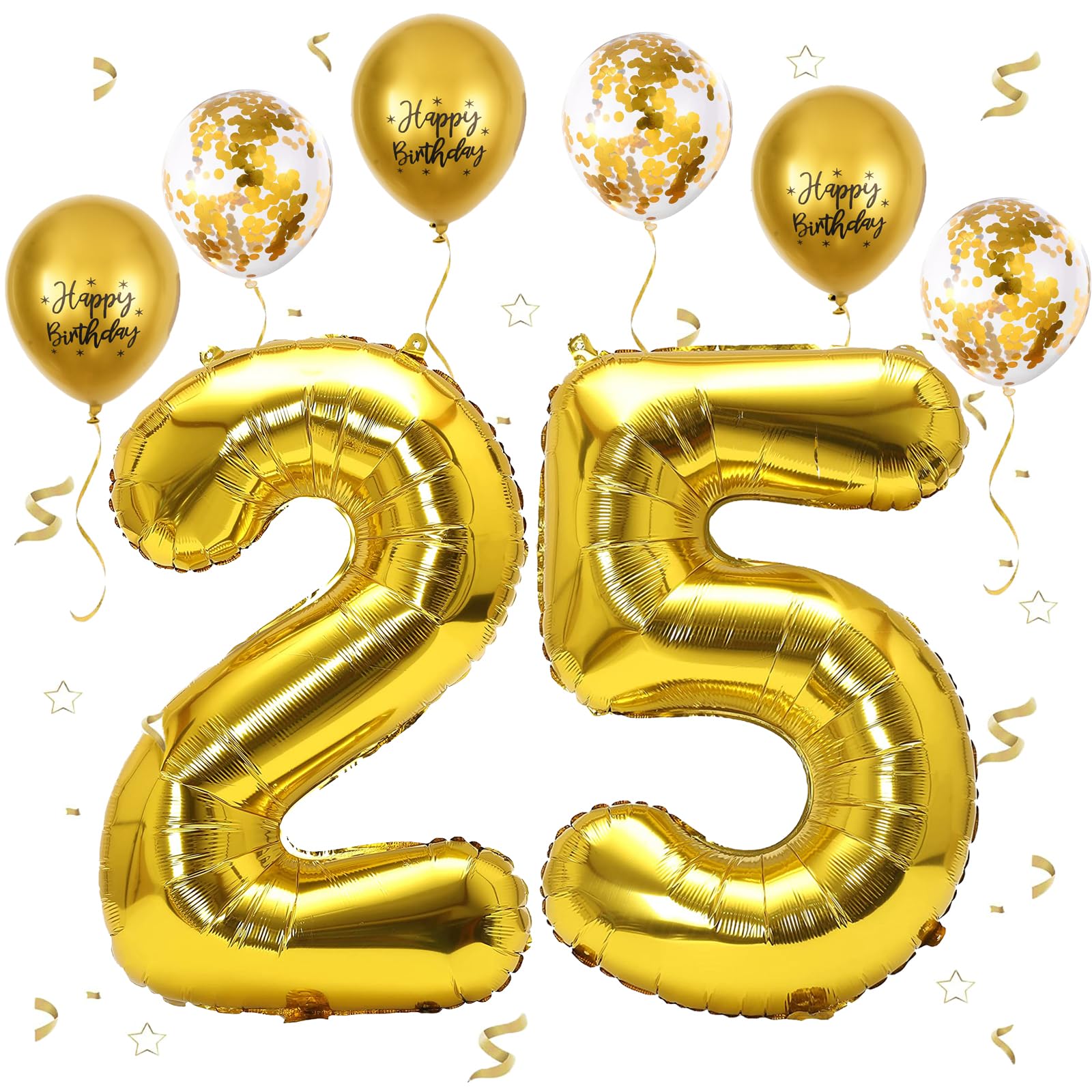 Gold XXL Giant Birthday Balloon - 52" (132cm) Foil Number 5 & 2, Perfect for Birthday & Anniversary Parties, Flies with Helium โ image 1