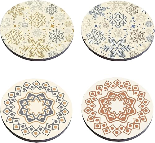 Juego de 4 posavasos redondos antideslizantes resistentes al calor de 8 x 8 pulgadas, lavables, antideslizantes, fáciles de limpiar, adecuados para