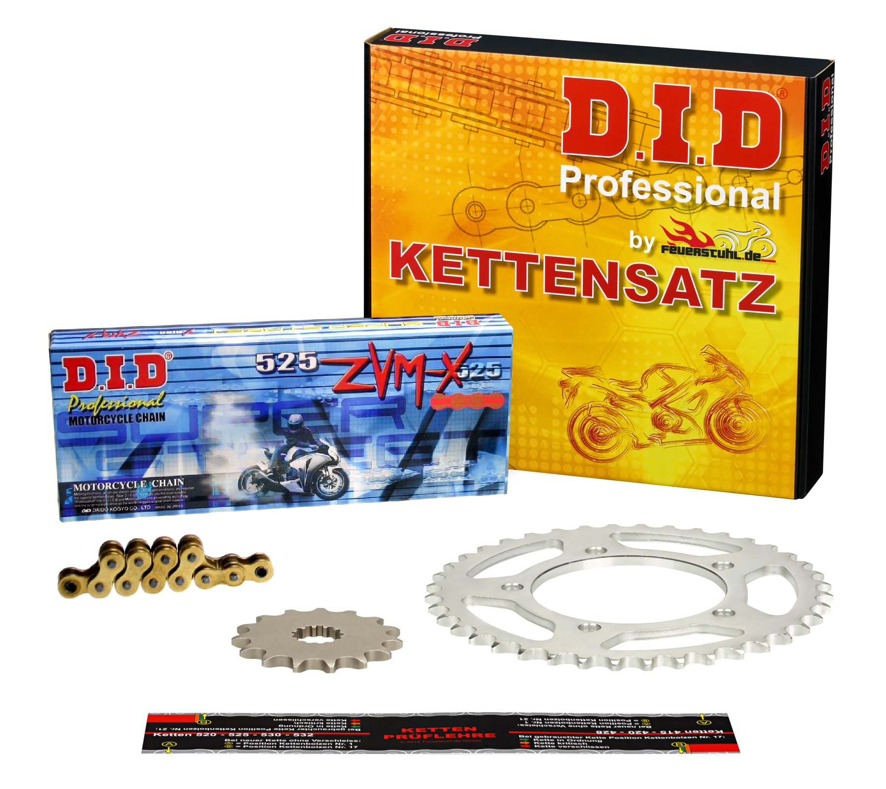 Kettensatz Varadero 1000 (XL 1000 V) 1999-2010, SD01, SD02, DID X-Ring super verstärkt gold