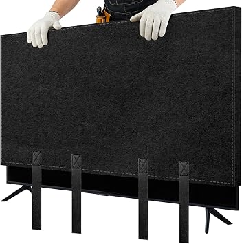 TV Cover for Moving, Fits to 50"- 55" Flat Screen TV Moving Cover, Dustproof Felt TV Screen Covers, Anti-Scratch TV Bags for Moving with Bottom Strap for House Moving, Home Renovation