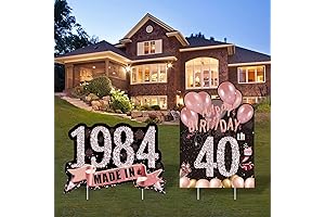 40th Birthday Yard Sign for Women, Rose Gold Decorations