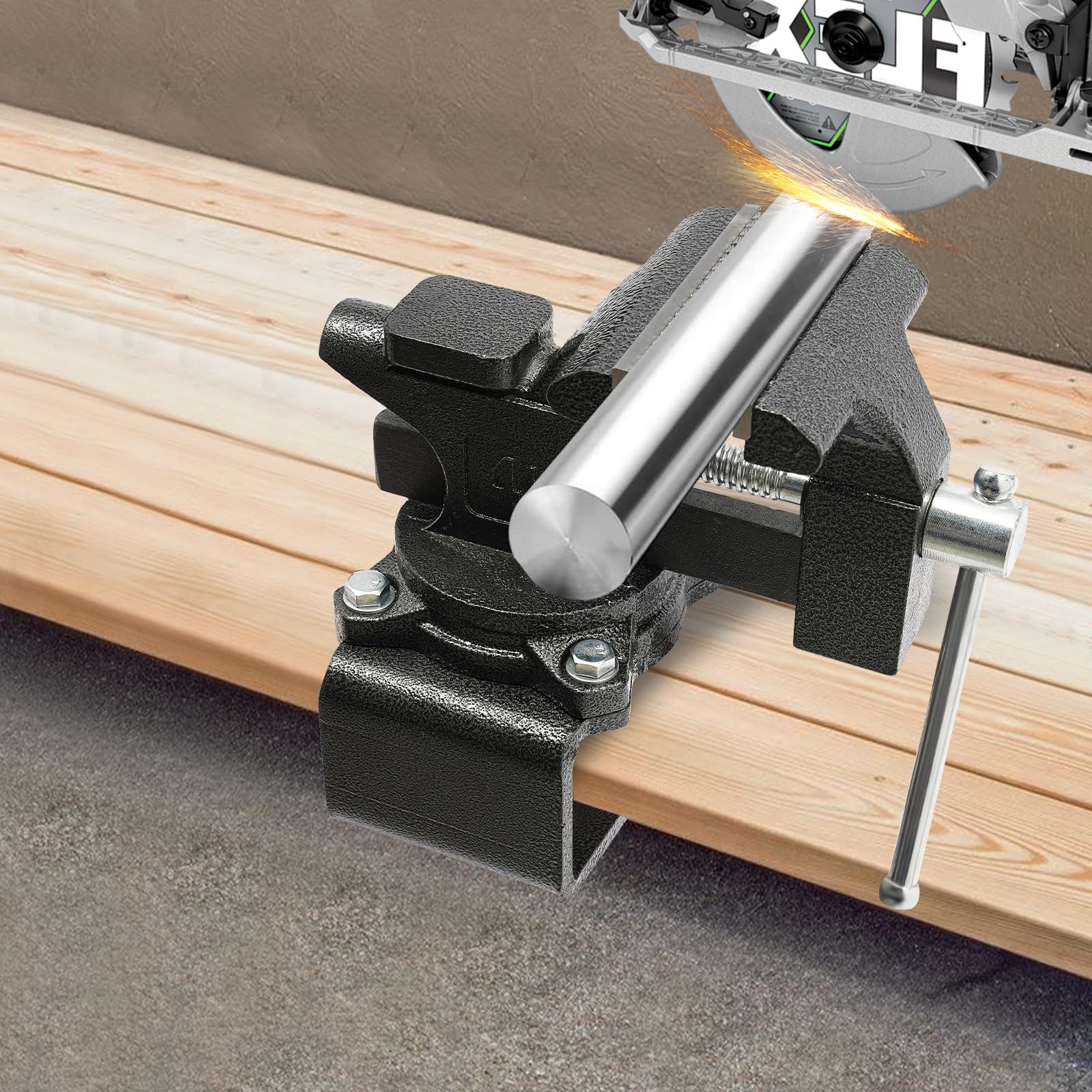 Étau Pince Pince Établi Dispositif d'établi en fonte d'acier Montage Étau Étau de montage Étau 270 degrés 100 mm 115 mm Ouverture 55 mm Pinces de table Bois Métal Atelier (Noir, 4,5")