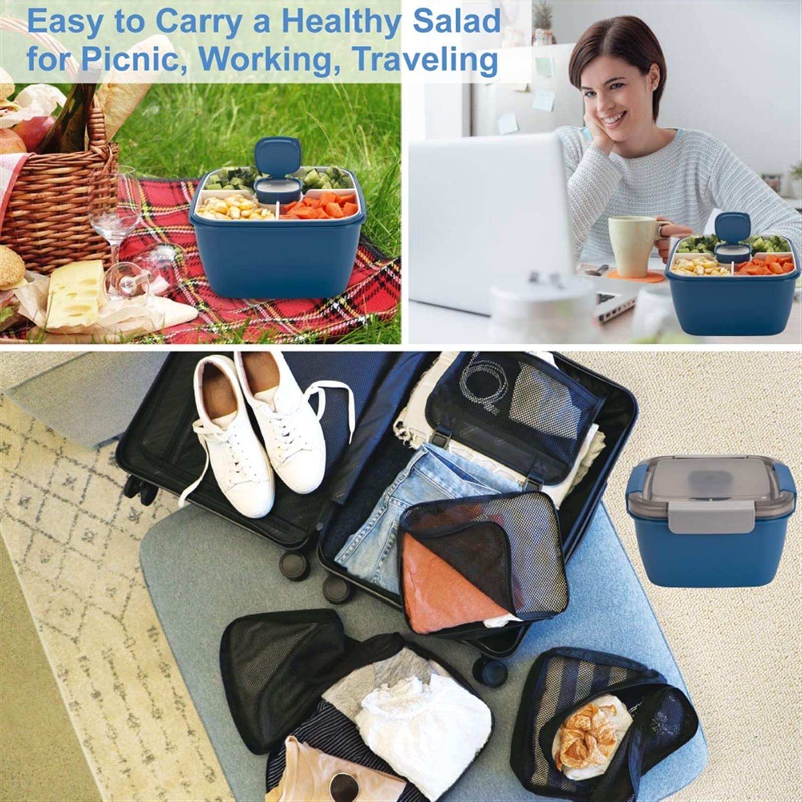 MRKU Boîte à Lunch Bento, récipient Portable, saladier Bento, Contenant pour Aliments