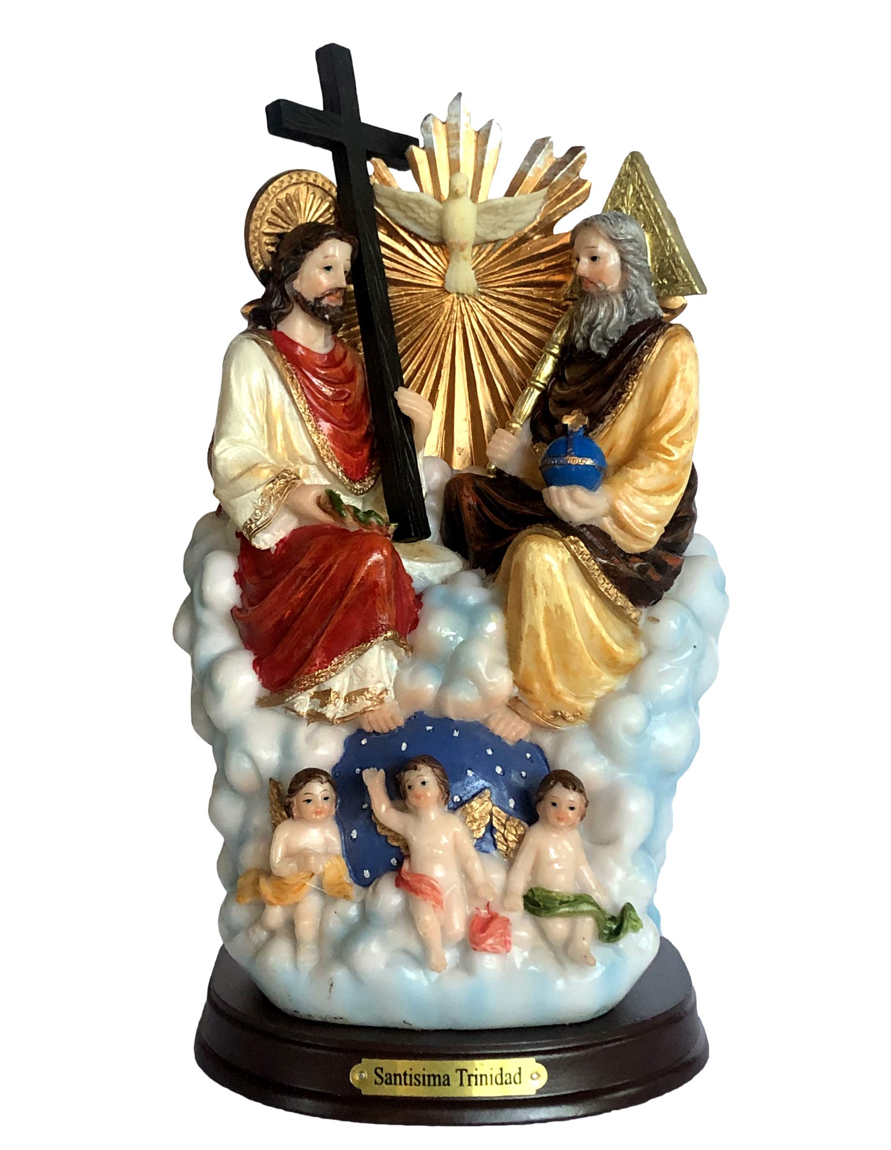 RIVYOS 8.5" Holy Trinity Religious Statue Figurine Estatua Imagen Santisima Trinidad Religious Gift.