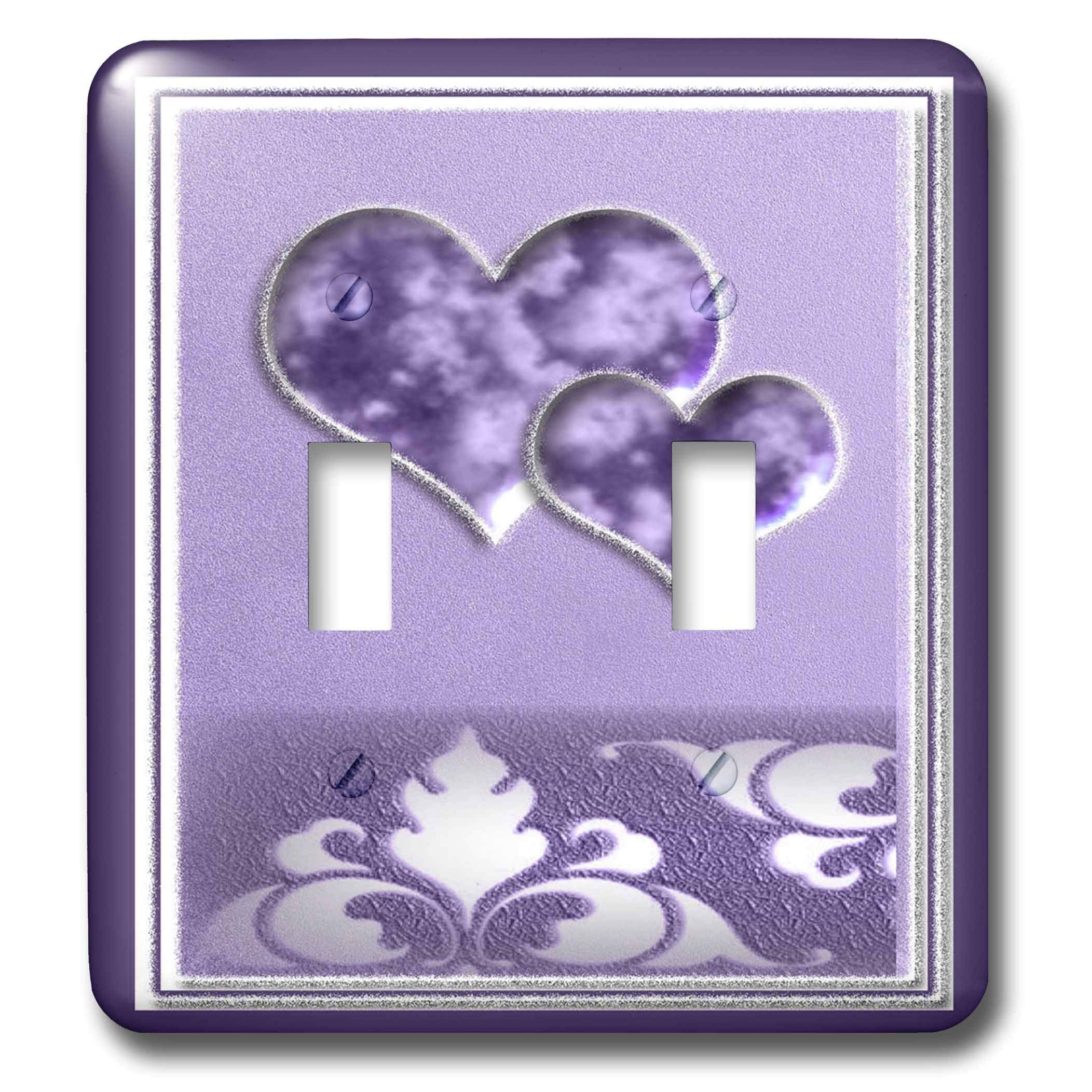 Interrupteur double à bascule décoratif violet 3dRose lsp_40305_2