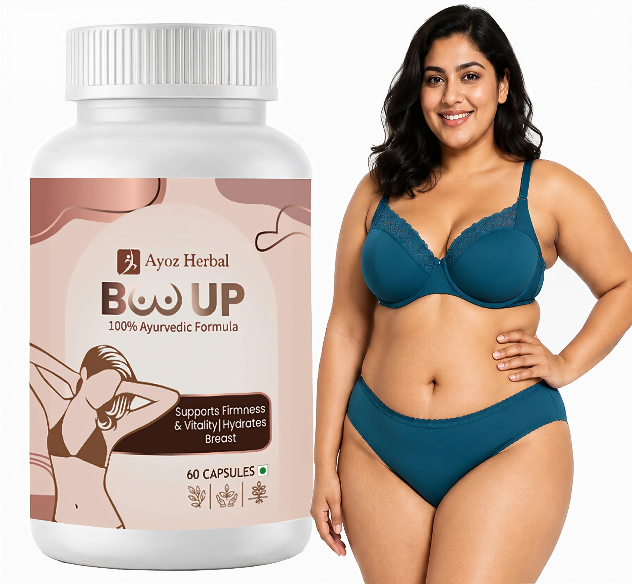 BOO UP Breast Supplements | Body Curves, Grow Cuup Shape, Growth & Max Boom Support | Skin Firmness & Hydration Care with Shatavari | Women Fit Health & Wellness Formula | 60 Capsules-picture-20
