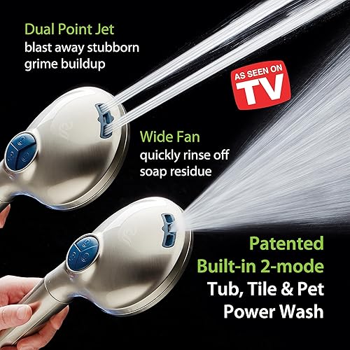 Miniatura 3 de AquaCare High Pressure 10-mode Filter Handheld Shower Head with Built-in Power Wash - Clean Tub, Tile & Pets, Remove Chlorine, Metals & Toxins from