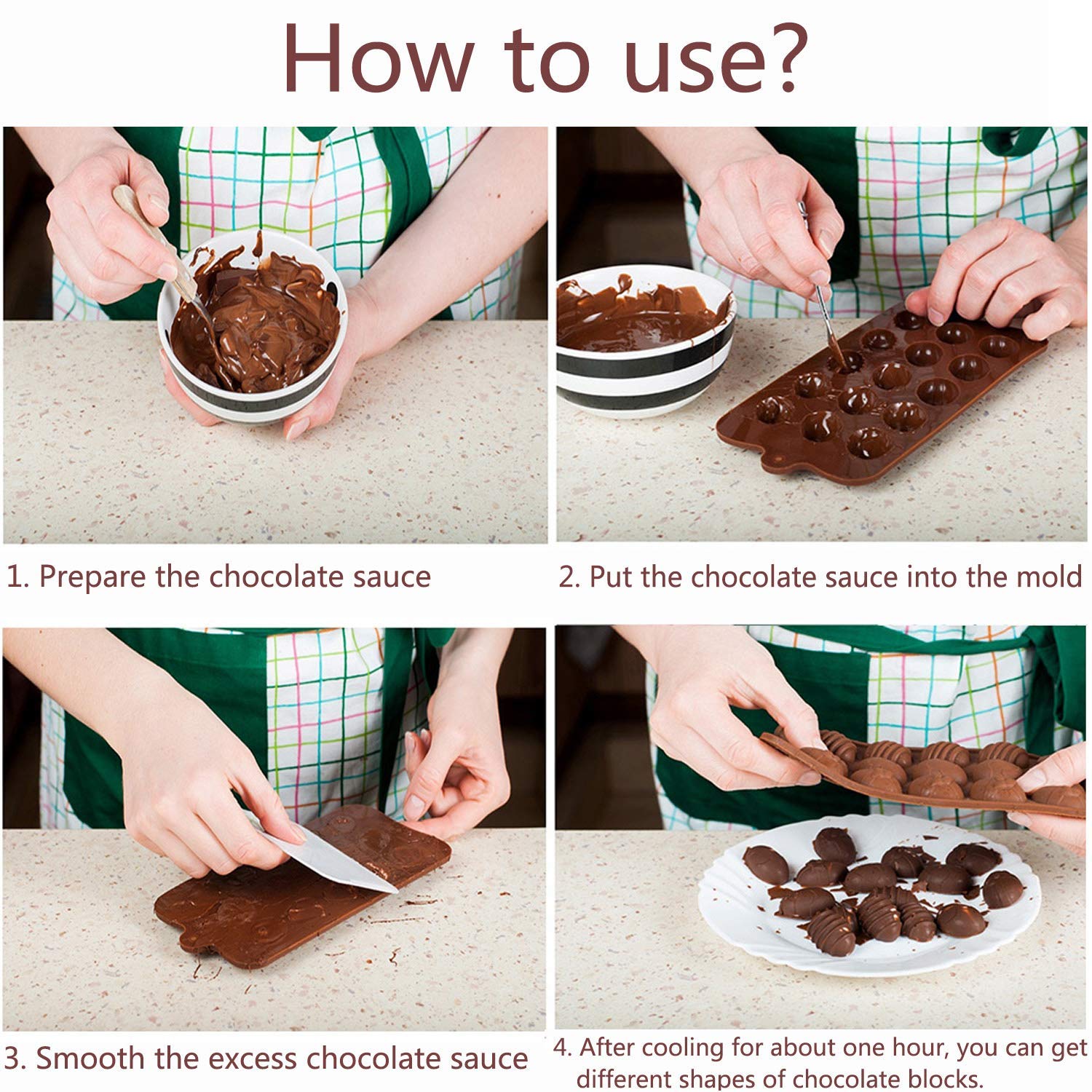 BREEZO Lot De 3 Moules à Chocolat En Silicone Pour Gâteaux Au