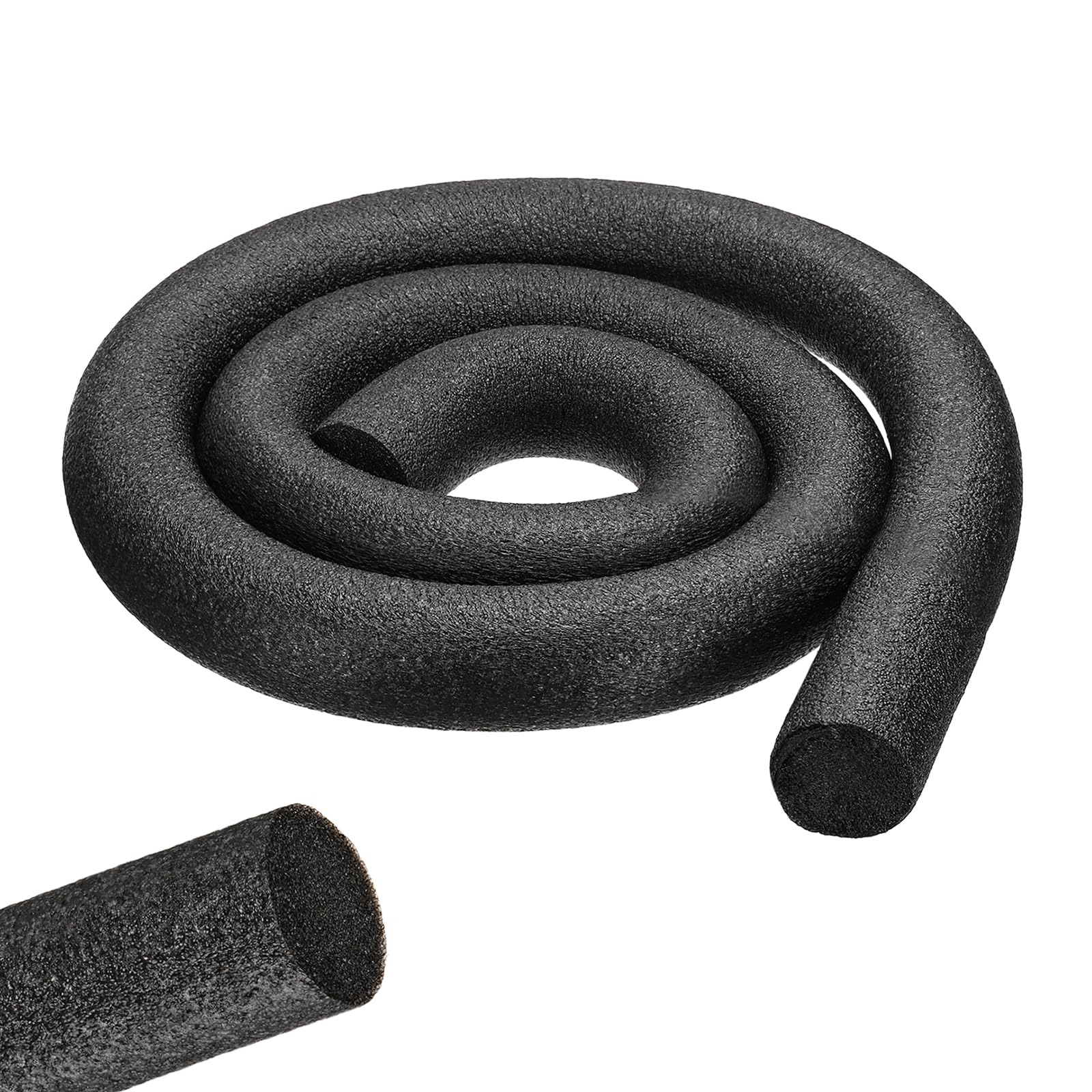 sourcing map 1 Roll 6.5 ft Foam Noodles for Crafts, 1-15/16 Inch Dia Pearl Cotton Tube Rod for Flower Modeling DIY Arts Supplies Sealing Concrete Gaps Filler, Crack Filling, Doors, Black